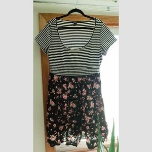 Floral & Stripes Dress